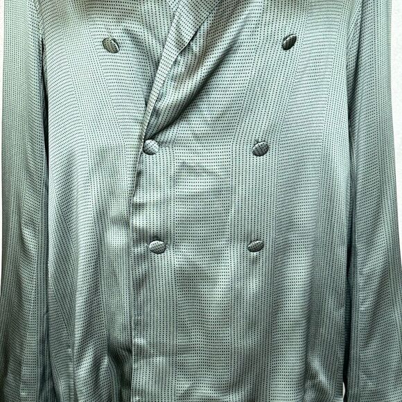 Asceno Green Silk Double Breasted Oversized Blazer | Size M - Picture 10 of 12